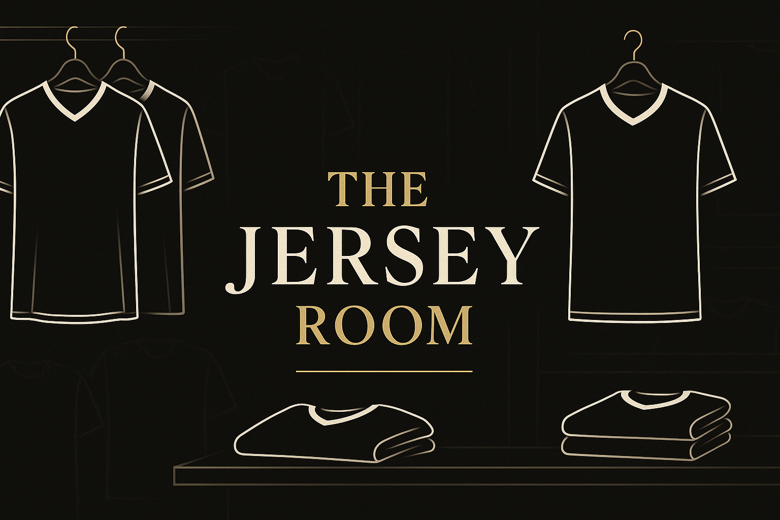 The Jersey Room banner with jerseys